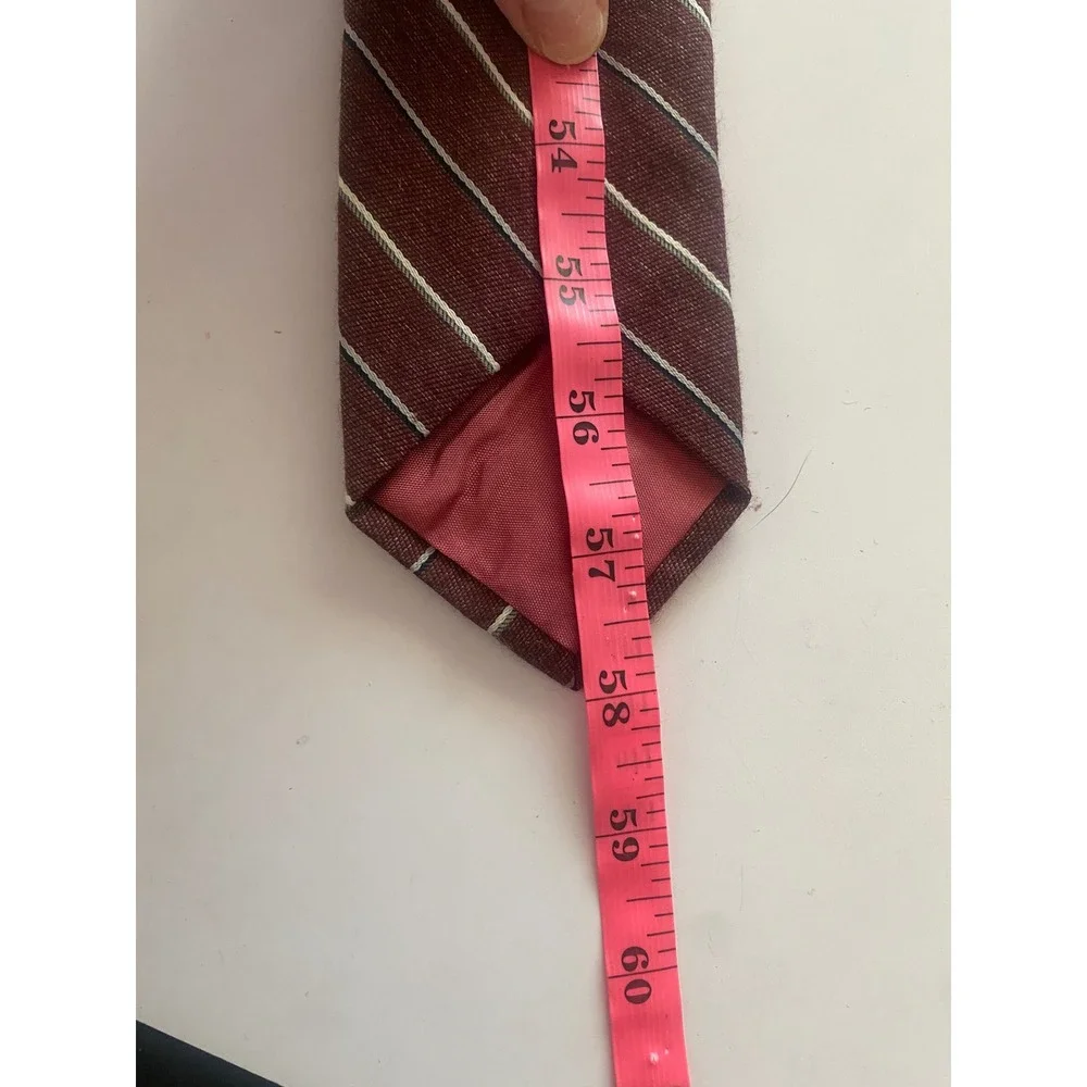Paolo Rossi Designer Collection‎ Mens Burgundy Striped Textured Necktie Tie